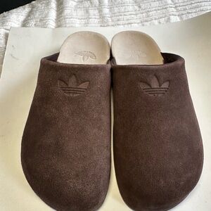 adidas Brown Suede Slip-On Mules - Never Worn